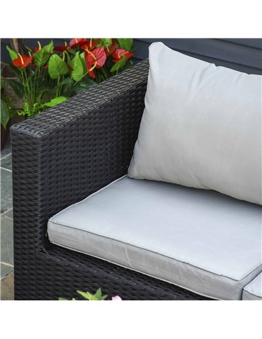 Outsunny 8-Piece Outdoor Rattan Sofa Set with Cushions, Black