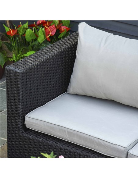 Outsunny 8-Piece Outdoor Rattan Sofa Set with Cushions, Black - pic 13306 | FastDaddyshop
