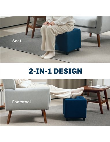 HOMCOM Luxe Velvet Ottoman...