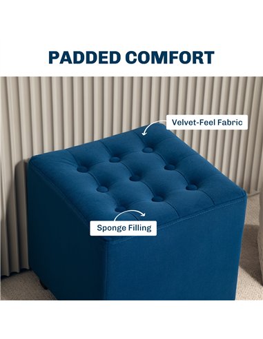 HOMCOM Luxe Velvet Ottoman...
