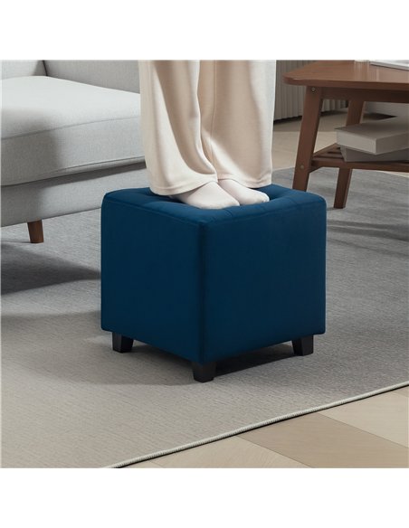 HOMCOM Luxe Velvet Ottoman 838-516V70BU - Blue - pic 133066 | FastDaddyshop