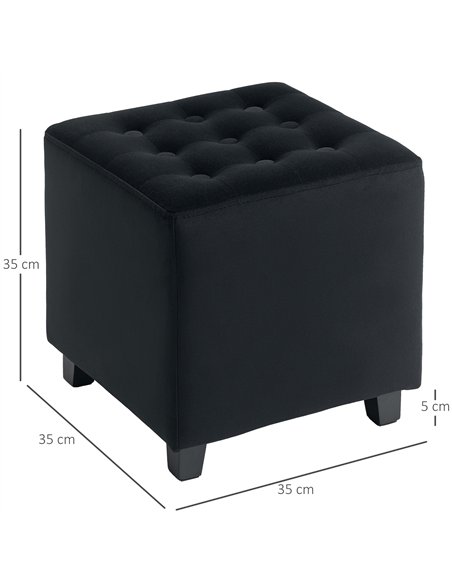 HOMCOM Luxurious Velvet Ottoman 838-516V70CG - Charcoal Grey - pic 133069 | FastDaddyshop