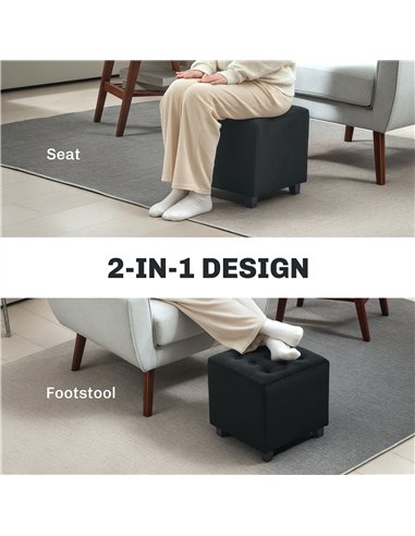 HOMCOM Luxurious Velvet Ottoman...