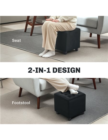 HOMCOM Luxurious Velvet Ottoman 838-516V70CG - Charcoal Grey - pic 133070 | FastDaddyshop