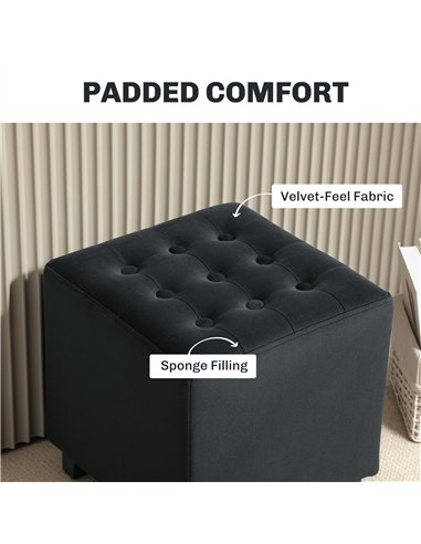 HOMCOM Luxurious Velvet Ottoman...