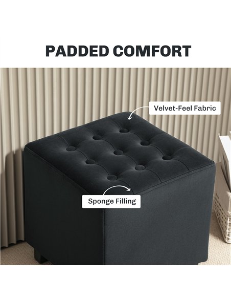 HOMCOM Luxurious Velvet Ottoman 838-516V70CG - Charcoal Grey - pic 133071 | FastDaddyshop