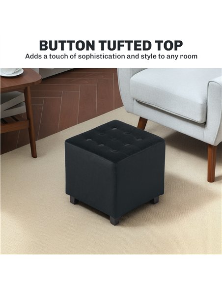 HOMCOM Luxurious Velvet Ottoman 838-516V70CG - Charcoal Grey - pic 133073 | FastDaddyshop
