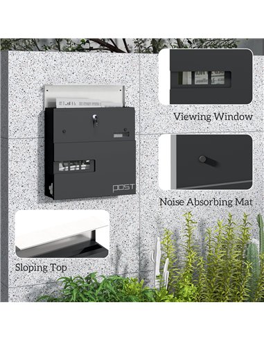 HOMCOM Modern Galvanised Steel Post...