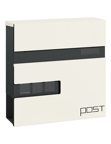 HOMCOM Modern Weatherproof Wall Post Box with Viewing Window, White B80-017V00WT - pic 133085 | FastDaddyshop