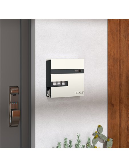 HOMCOM Modern Weatherproof Wall Post Box with Viewing Window, White B80-017V00WT - pic 133086 | FastDaddyshop
