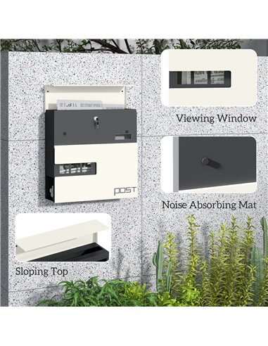 HOMCOM Modern Weatherproof Wall Post...