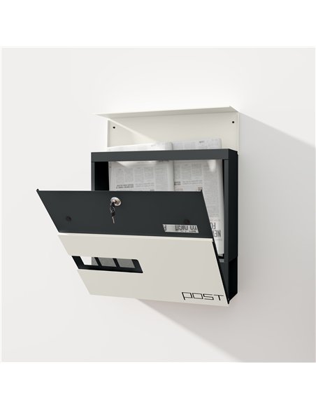 HOMCOM Modern Weatherproof Wall Post Box with Viewing Window, White B80-017V00WT - pic 133093 | FastDaddyshop