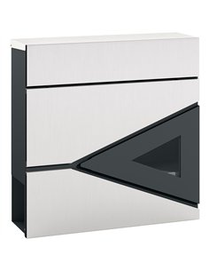 HOMCOM Modern Galvanised Steel Wall Post Box, Silver,...