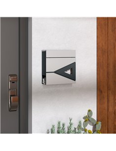 HOMCOM Modern Galvanised Steel Wall Post Box, Silver,... 2