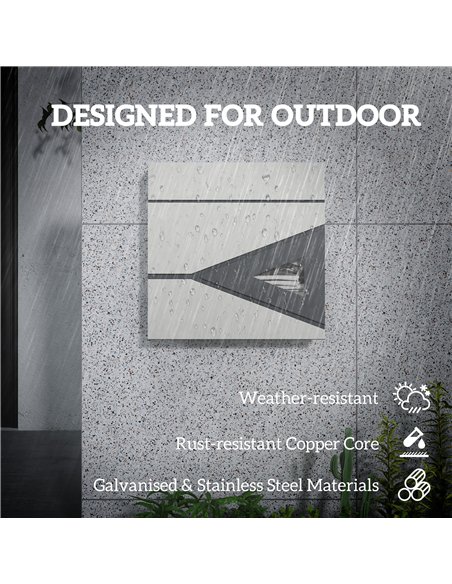 HOMCOM Modern Galvanised Steel Wall Post Box, Silver, B80-018V00SR - pic 133097 | FastDaddyshop