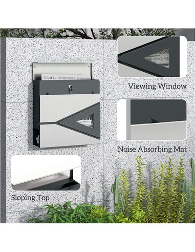 HOMCOM Modern Galvanised Steel Wall...