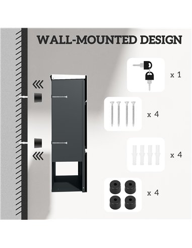 HOMCOM Modern Galvanised Steel Wall...