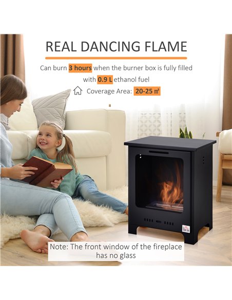 HOMCOM Ethanol Fireplace, 0.9L, 3hr Burn, Black, Ref: 820-156 - pic 133106 | FastDaddyshop
