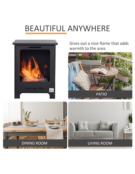 HOMCOM Ethanol Fireplace, 0.9L, 3hr Burn, Black, Ref: 820-156 - pic 133108 | FastDaddyshop