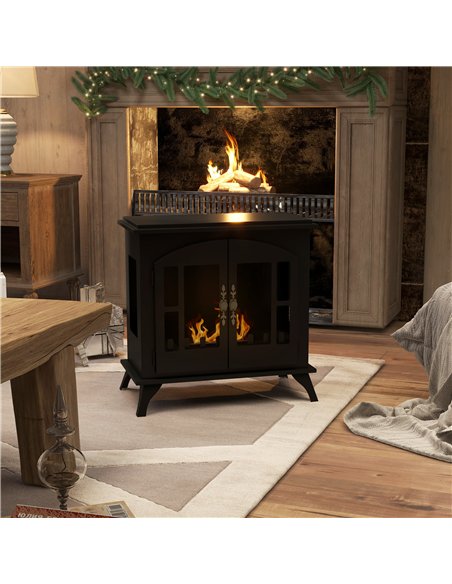 HOMCOM Vintage Ethanol Fireplace Stove, Black - 820-361V00BK - pic 133113 | FastDaddyshop
