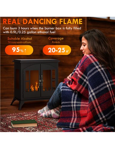 HOMCOM Vintage Ethanol Fireplace...