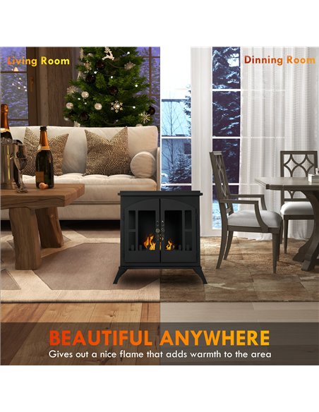 HOMCOM Vintage Ethanol Fireplace Stove, Black - 820-361V00BK - pic 133117 | FastDaddyshop