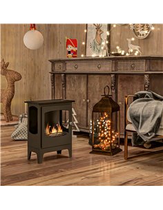 HOMCOM Vintage Steel Bioethanol Fireplace, Black -... 2