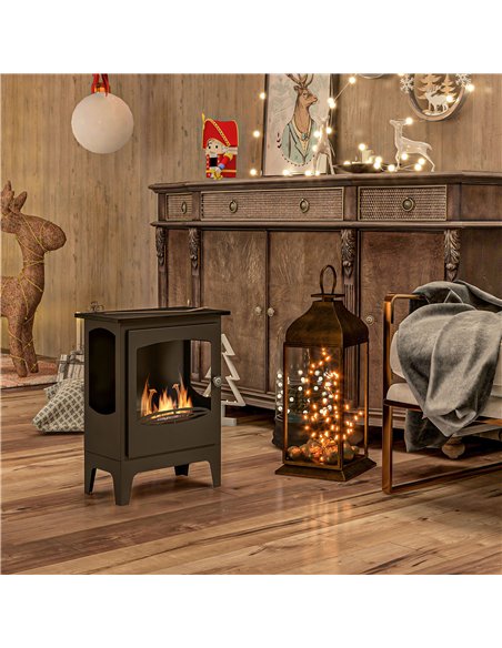 HOMCOM Vintage Steel Bioethanol Fireplace, Black - 820-375V00BK - pic 133122 | FastDaddyshop