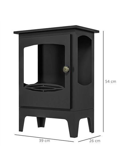 HOMCOM Vintage Steel Bioethanol Fireplace, Black - 820-375V00BK - pic 133123 | FastDaddyshop