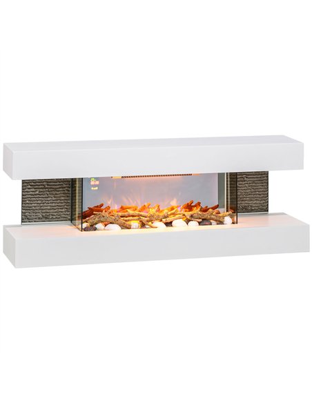 HOMCOM 47" Electric Fireplace Suite, LED Flame, Remote, 2000W, White 820-423V70WT - pic 133130 | FastDaddyshop