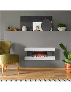 HOMCOM 47" Electric Fireplace Suite, LED Flame, Remote,... 2