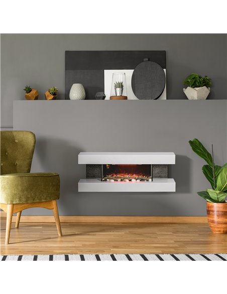HOMCOM 47" Electric Fireplace Suite, LED Flame, Remote, 2000W, White 820-423V70WT - pic 133131 | FastDaddyshop