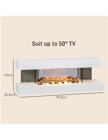 HOMCOM 47" Electric Fireplace Suite,...
