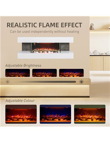 HOMCOM 47" Electric Fireplace Suite,...