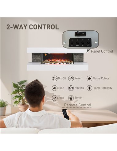 HOMCOM 47" Electric Fireplace Suite,...