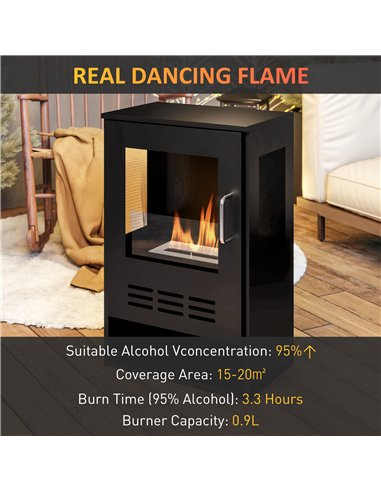 HOMCOM Freestanding Bioethanol...