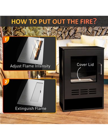 HOMCOM Freestanding Bioethanol...