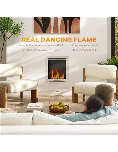 HOMCOM Bioethanol Fireplace Insert,...