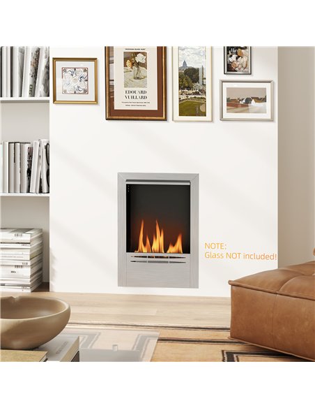 HOMCOM Bioethanol Fireplace Insert, 0.9L, 3.3hr Burn, Silver 820-433V00SR - pic 133153 | FastDaddyshop
