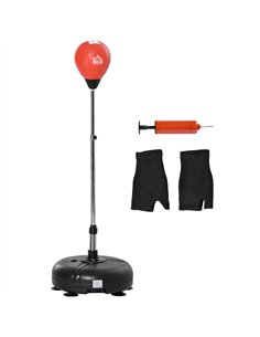 HOMCOM Adjustable Boxing Set with Stand, Red - A91-192RD