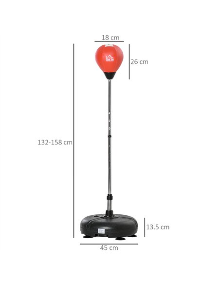 HOMCOM Adjustable Boxing Set with Stand, Red - A91-192RD - pic 133168 | FastDaddyshop