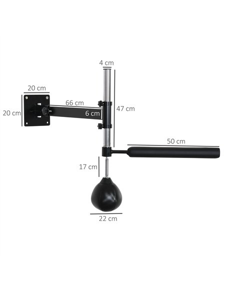 HOMCOM Adjustable Wall Mount Speed Bag, Black, A91-197 - pic 133177 | FastDaddyshop