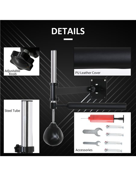 HOMCOM Adjustable Wall Mount Speed Bag, Black, A91-197 - pic 133181 | FastDaddyshop