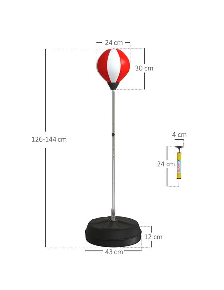 HOMCOM Adjustable Free Standing Boxing Set, Red - A91-059V01RD - pic 133186 | FastDaddyshop
