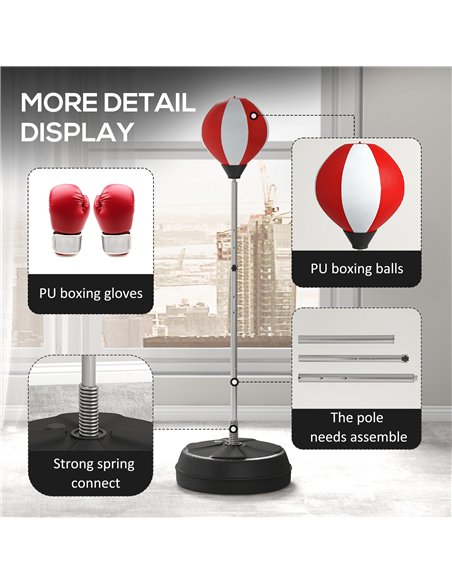 HOMCOM Adjustable Free Standing Boxing Set, Red - A91-059V01RD - pic 133190 | FastDaddyshop