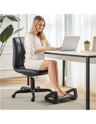 HOMCOM Adjustable Massage Footrest...