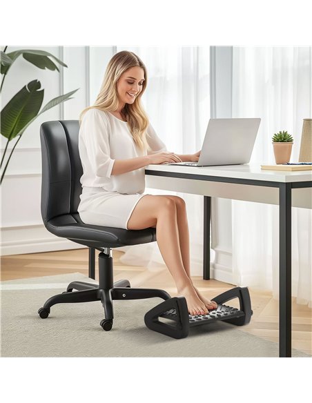 HOMCOM Adjustable Massage Footrest 10°-45° - Black 922-011V00BK - pic 133203 | FastDaddyshop