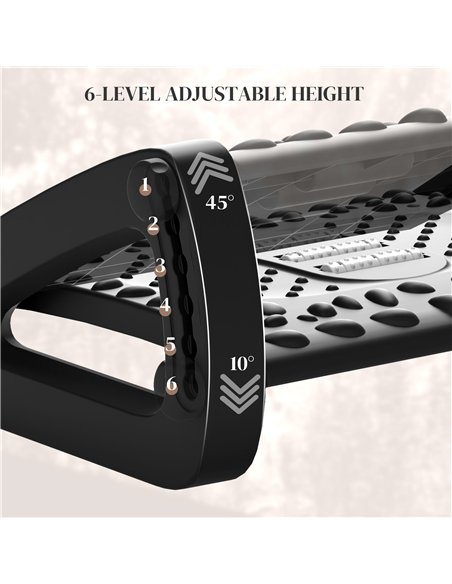 HOMCOM Adjustable Massage Footrest 10°-45° - Black 922-011V00BK - pic 133206 | FastDaddyshop