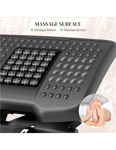 HOMCOM Adjustable Massage Footrest with Rollers - Black 922-010V00BK - pic 133214 | FastDaddyshop