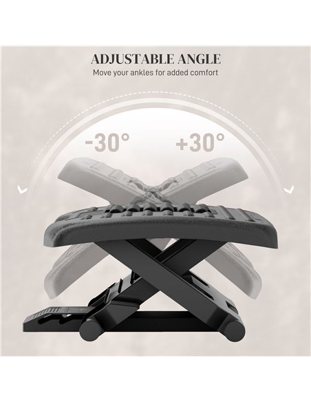 HOMCOM Adjustable Massage Footrest with Rollers - Black 922-010V00BK - pic 133215 | FastDaddyshop